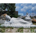 Hand Carved White Large Marble sleeping buddha statue